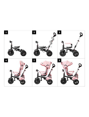 Triciclo evolutivo 3 en 1 HyperMotion bebé 1-5 años con capota ruedas infladas empuje