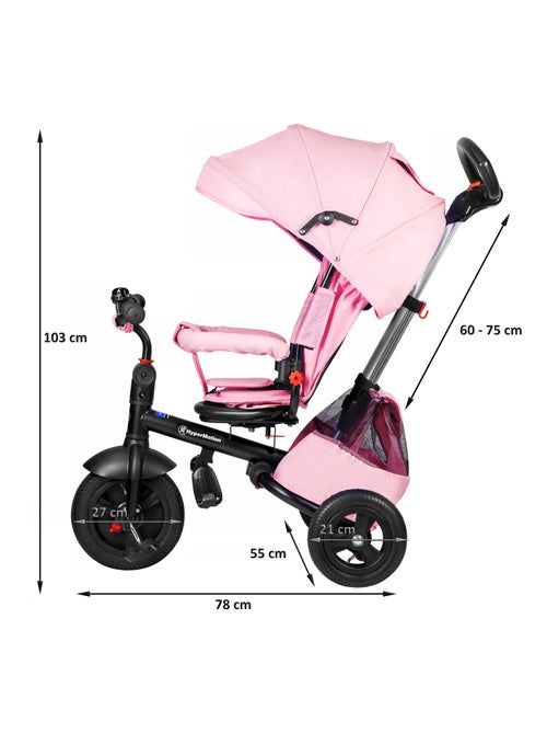 Triciclo evolutivo 3 en 1 HyperMotion bebé 1-5 años con capota ruedas infladas empuje - Kiabi