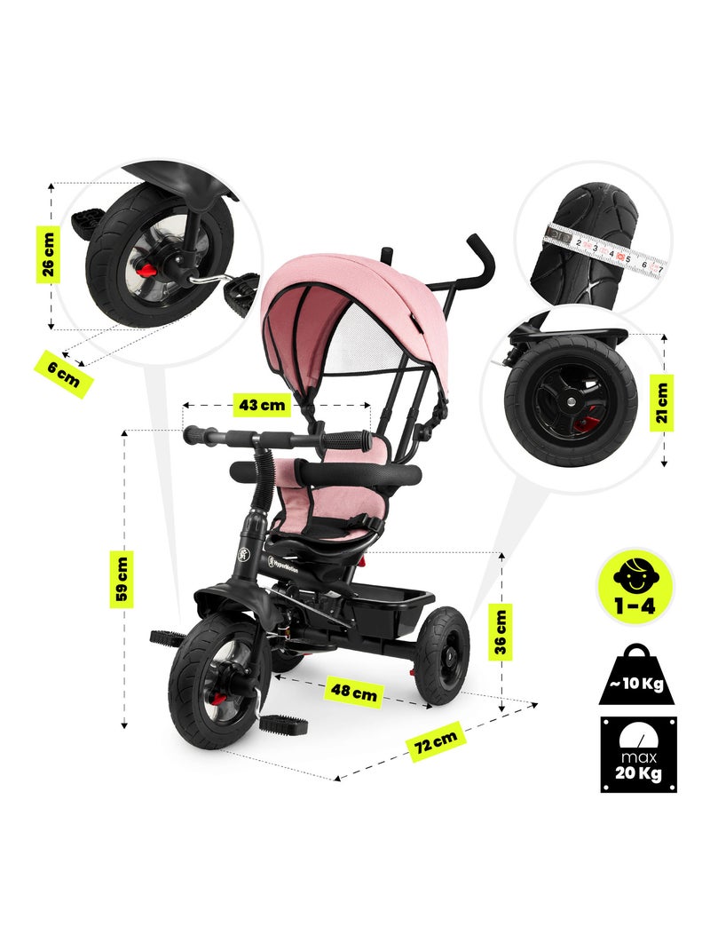 Triciclo evolutivo 3 en 1 TOBI FREY con capota, ruedas inflables y empujador para niños 1-4 años N/D - Kiabi