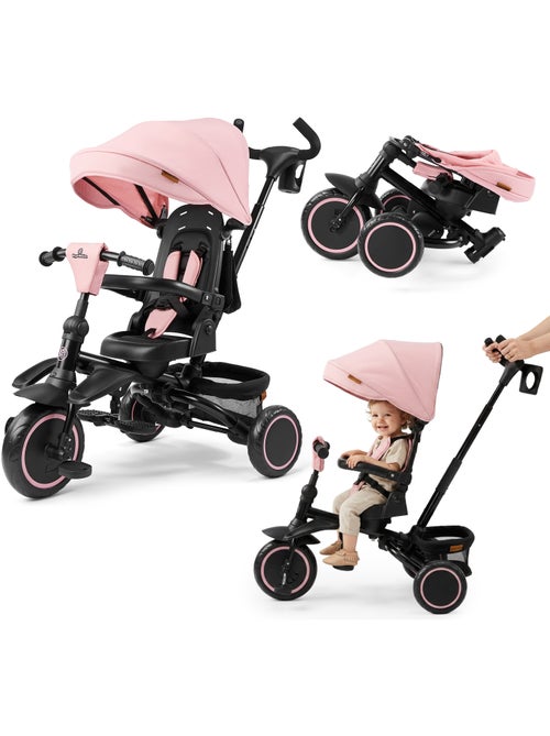 Triciclo evolutivo bebé HyperMotion TOBI TIMBER 2 en 1 plegable con capota y empujador - Kiabi Triciclo evolutivo bebé HyperMotion TOBI TIMBER 2 en 1 plegable con capota y empujador - Kiabi