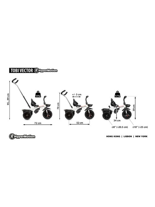 Triciclo evolutivo con barra parental ruedas aire HyperMotion - Kiabi Triciclo evolutivo con barra parental ruedas aire HyperMotion - Kiabi