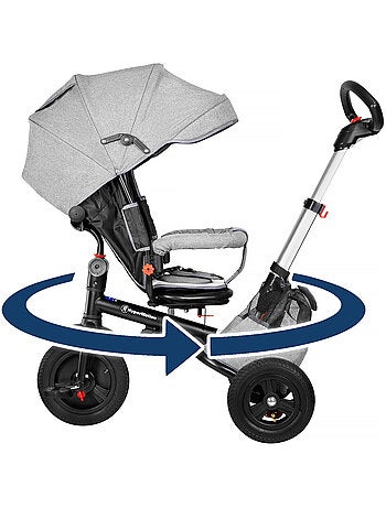 Triciclo evolutivo HyperMotion para niños de 12 meses a 5 años con capota, empujador y accesorios y