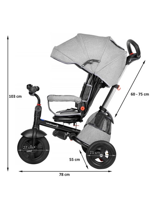 Triciclo evolutivo HyperMotion para niños de 12 meses a 5 años con capota, empujador y accesorios y - Kiabi