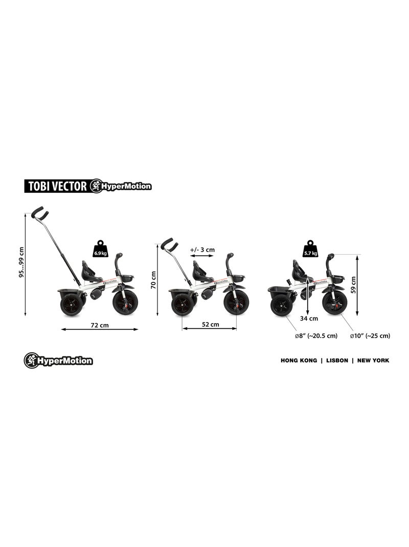 Triciclo evolutivo VECTOR 3 ruedas ultraligero 1-4 años con empuje, ruedas infladas y cesta infantil N/D - Kiabi