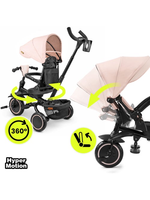 Triciclo infantil evolutivo HyperMotion TOBI TIMBER 3 en 1 - Plegable con capota y empujador - Kiabi Triciclo infantil evolutivo HyperMotion TOBI TIMBER 3 en 1 - Plegable con capota y empujador - Kiabi