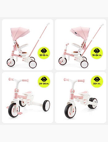 Tricycle evolutivo 8 en 1 tobi forest con capota y empuje para niños 1-5 años