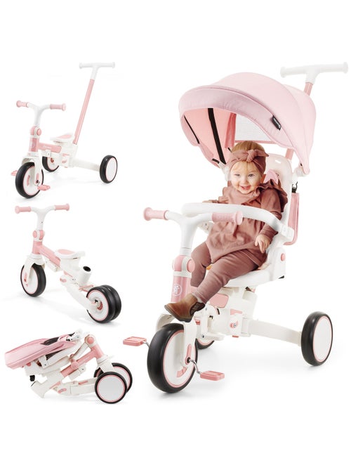 Tricycle evolutivo 8 en 1 tobi forest con capota y empuje para niños 1-5 años - Kiabi