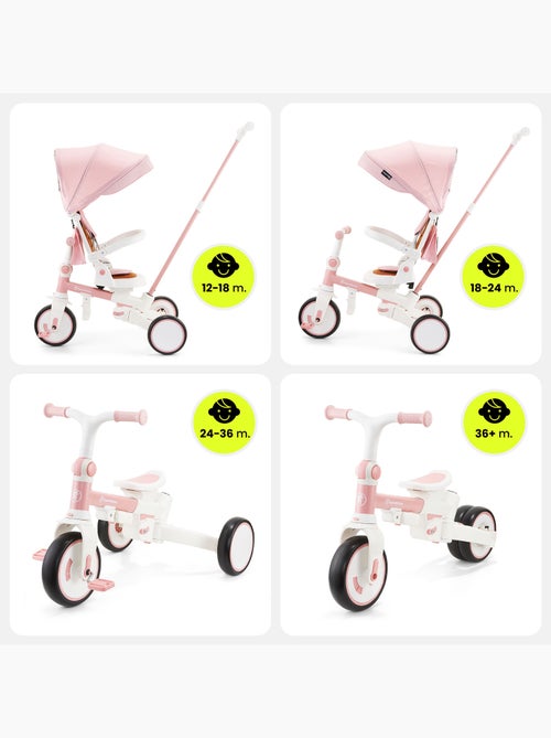 Tricycle evolutivo 8 en 1 tobi forest con capota y empuje para niños 1-5 años - Kiabi