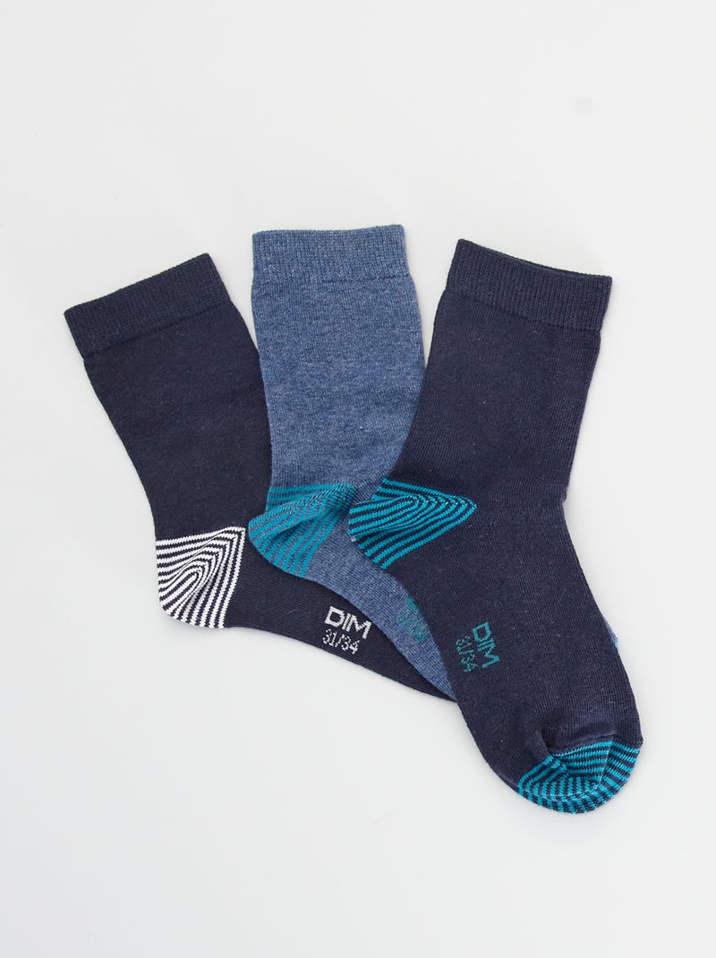 Trío de calcetines 'DIM' AZUL - Kiabi