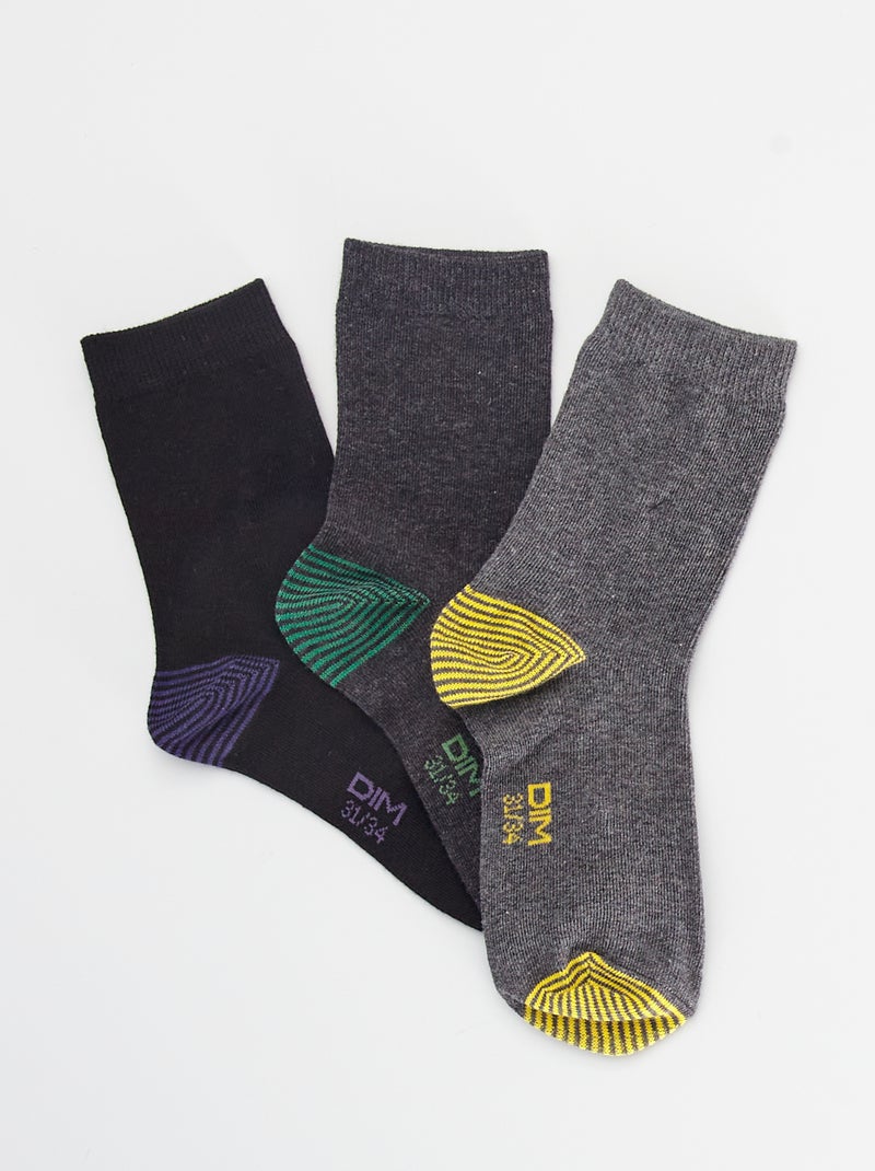 Trío de calcetines 'DIM' GRIS - Kiabi
