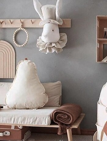 Trofeo de pared para niños en lino, señor conejo - SEVIRA KIDS