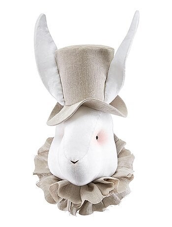 Trofeo de pared para niños en lino, señor conejo | SEVIRA KIDS