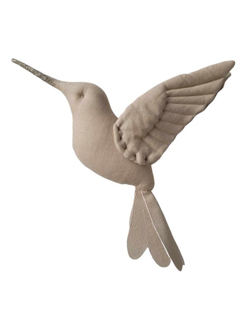 Trofeo mural para niños, colibrí en lino beige | SEVIRA KIDS - Kiabi