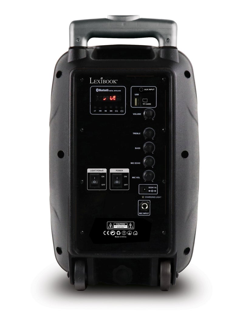 Trolley Bluetooth® Karaoke Audio System 8'' con luces y micrófono Negro - Kiabi