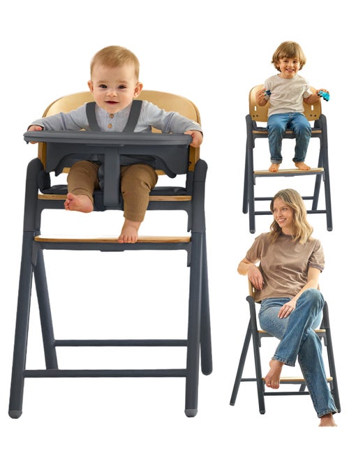 Trona de madera 3 en 1 LIONELO Celia - Hasta 90 kg - Ajuste con una mano - Adaptable - Kiabi