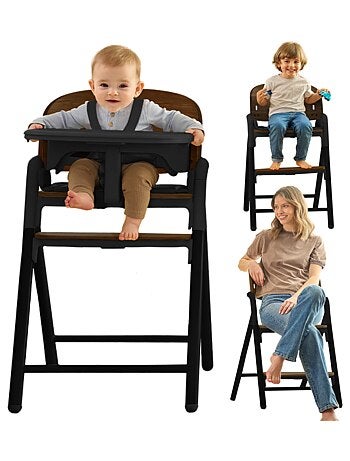 Trona de madera 3 en 1 LIONELO Celia - Hasta 90 kg - Ajuste con una mano - Adaptable