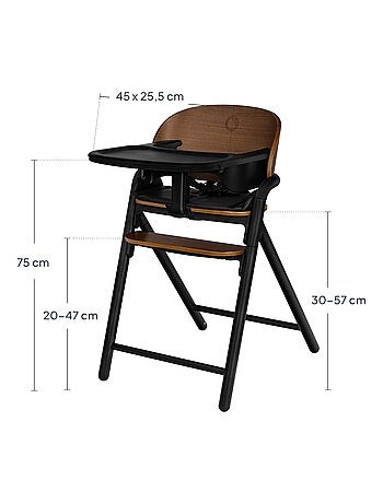 Trona de madera 3 en 1 LIONELO Celia - Hasta 90 kg - Ajuste con una mano - Adaptable