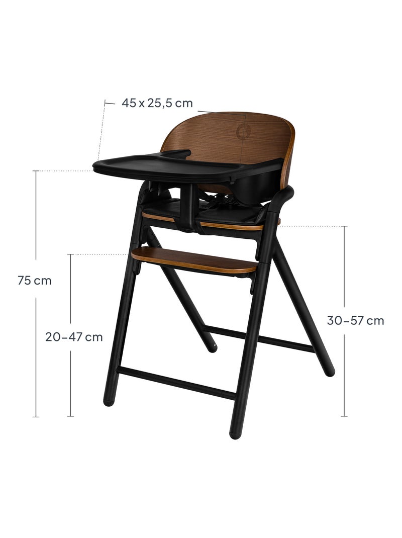 Trona de madera 3 en 1 LIONELO Celia - Hasta 90 kg - Ajuste con una mano - Adaptable Negro - Kiabi