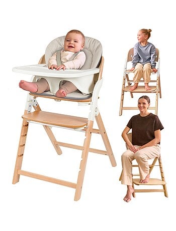 Trona de madera 3 en 1 Megan de LIONELO - Hasta 110 kg - Ajustable - Bandeja extraíble