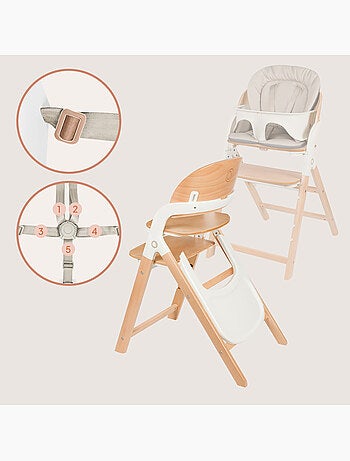 Trona de madera 3 en 1 Megan de LIONELO - Hasta 110 kg - Ajustable - Bandeja extraíble