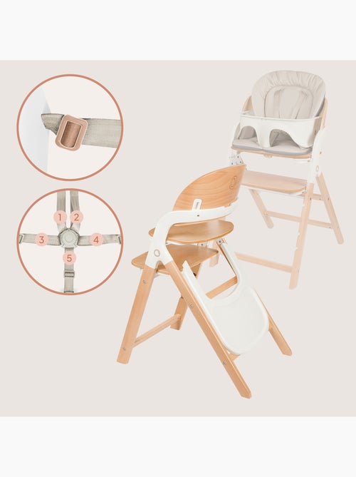 Trona de madera 3 en 1 Megan de LIONELO - Hasta 110 kg - Ajustable - Bandeja extraíble - Kiabi