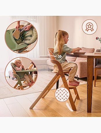Trona de madera 3 en 1 Megan de LIONELO - Hasta 110 kg - Ajustable - Bandeja extraíble