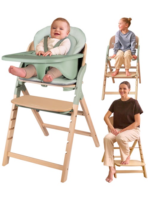 Trona de madera 3 en 1 Megan de LIONELO - Hasta 110 kg - Ajustable - Bandeja extraíble - Kiabi