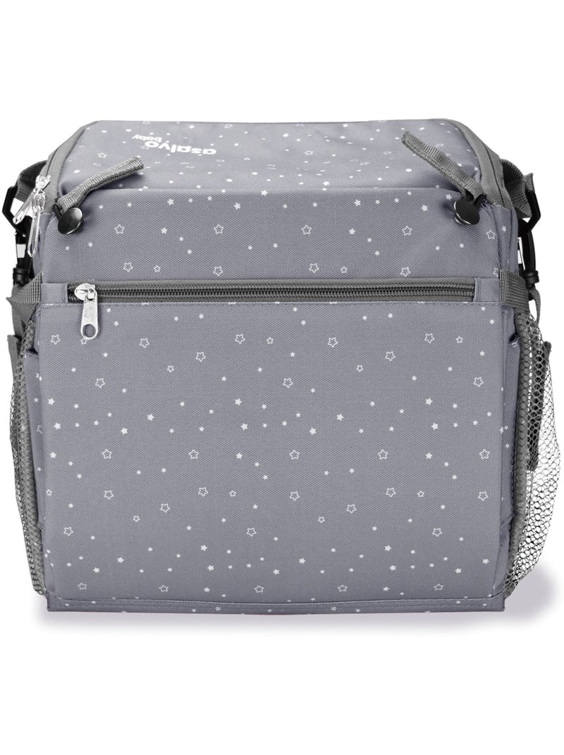 Trona de viaje - Bolso Hummus Estrellas Asalvo Gris - Kiabi