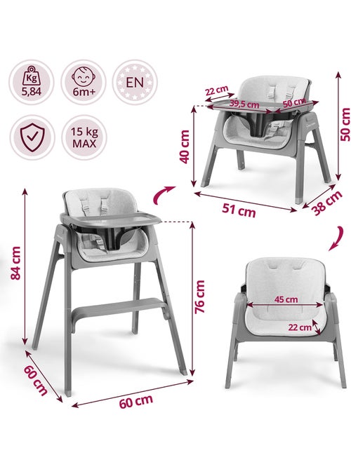Trona evolutiva 3 en 1 moby-system noxi desde los 6 meses - Kiabi Trona evolutiva 3 en 1 moby-system noxi desde los 6 meses - Kiabi