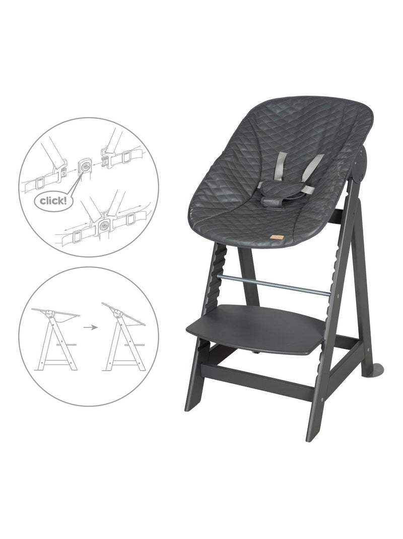 Trona evolutiva con hamaca reclinable en cuero PU 'Roba Born Up' Gris antracita - Kiabi
