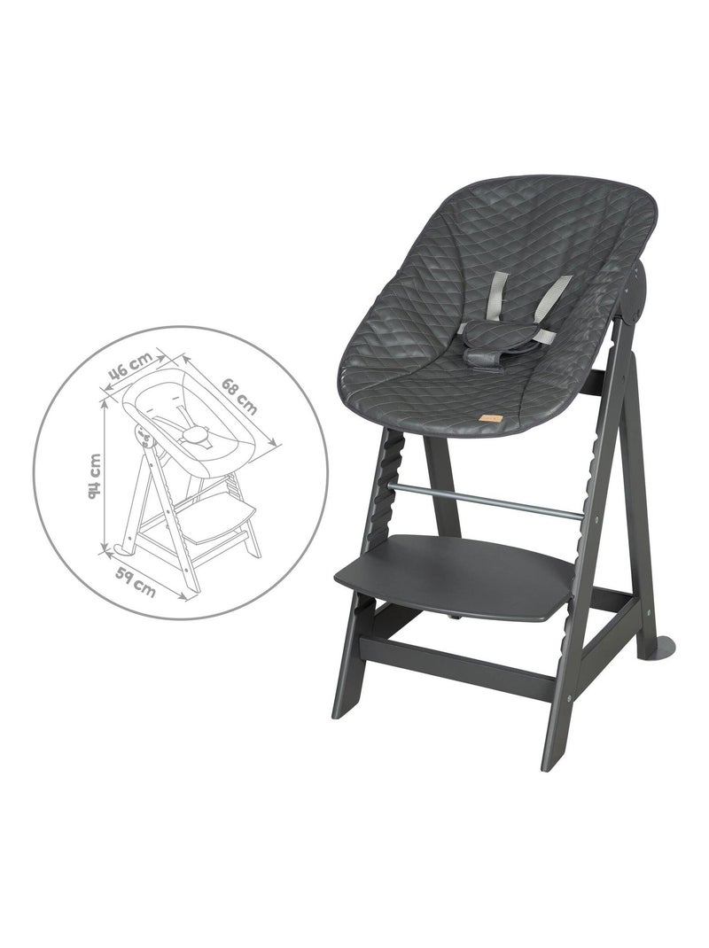 Trona evolutiva con hamaca reclinable en cuero PU 'Roba Born Up' Gris antracita - Kiabi