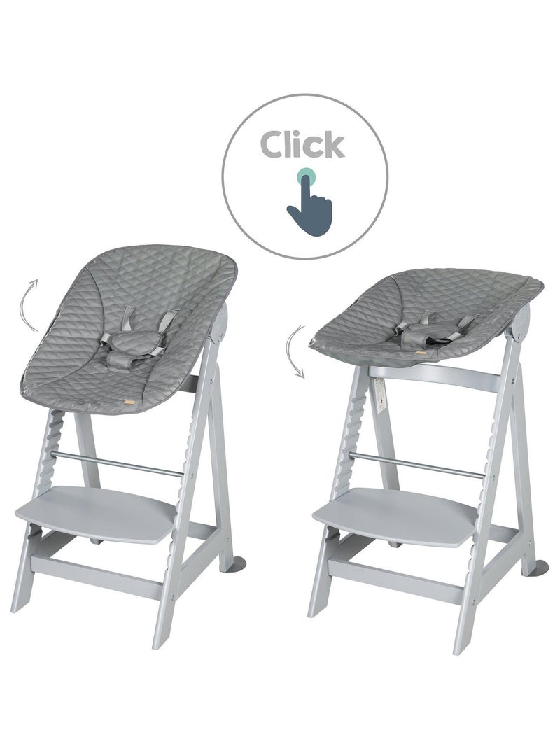 Trona evolutiva con hamaca reclinable en cuero PU 'Roba Born Up' Gris topo - Kiabi