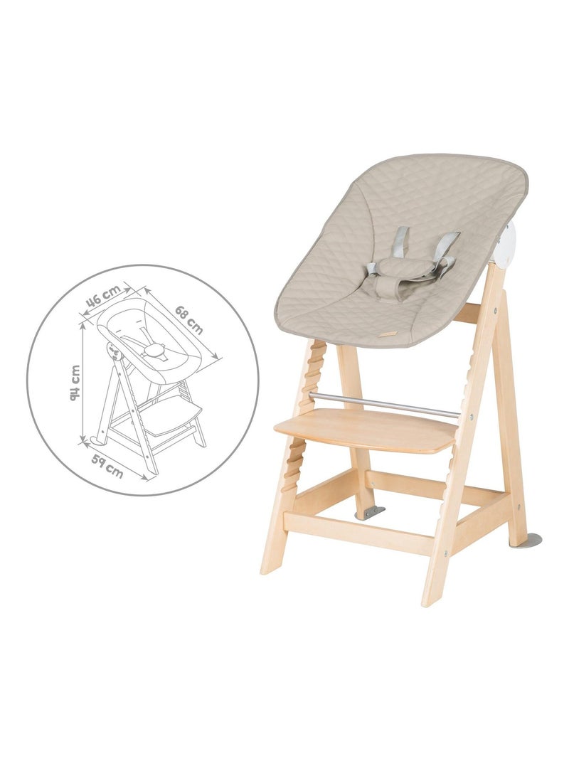 Trona evolutiva con hamaca reclinable en cuero PU 'Roba Born Up' Marrón claro - Kiabi