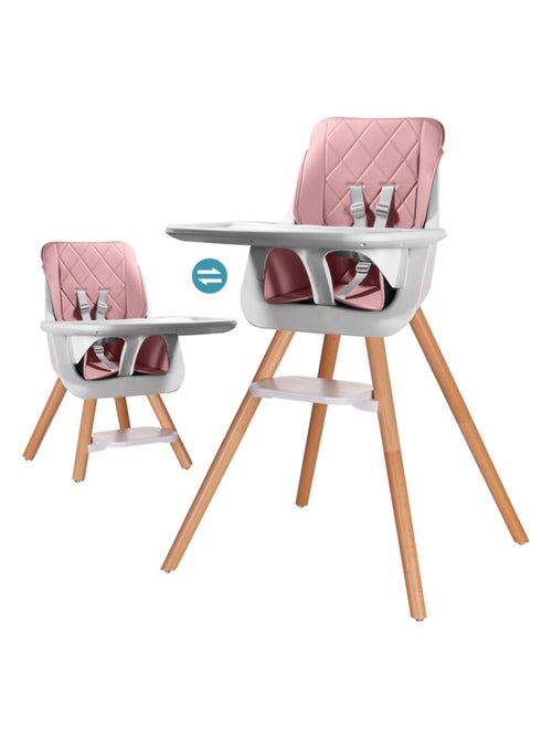 Trona evolutiva de madera StarWood natural rosa - Kiabi Trona evolutiva de madera StarWood natural rosa - Kiabi