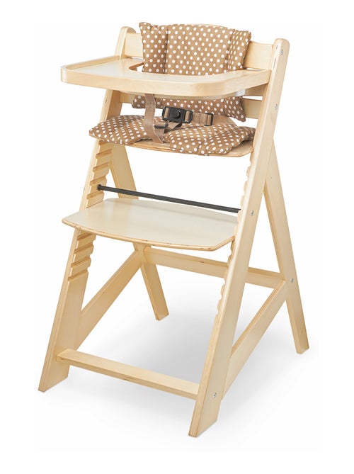Trona evolutiva de madera Woody para bebé +6 meses con bandeja y arnés 3 puntos - Kiabi Trona evolutiva de madera Woody para bebé +6 meses con bandeja y arnés 3 puntos - Kiabi