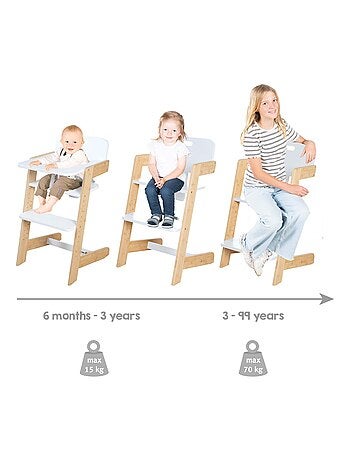 Trona evolutiva en bambú FSC® con bandeja 'Roba Nature Up'