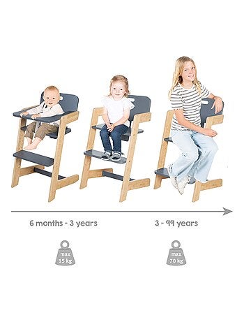 Trona evolutiva en bambú FSC® con bandeja 'Roba Nature Up'