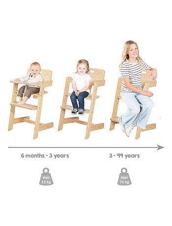Trona evolutiva en bambú FSC® con bandeja 'Roba Nature Up'