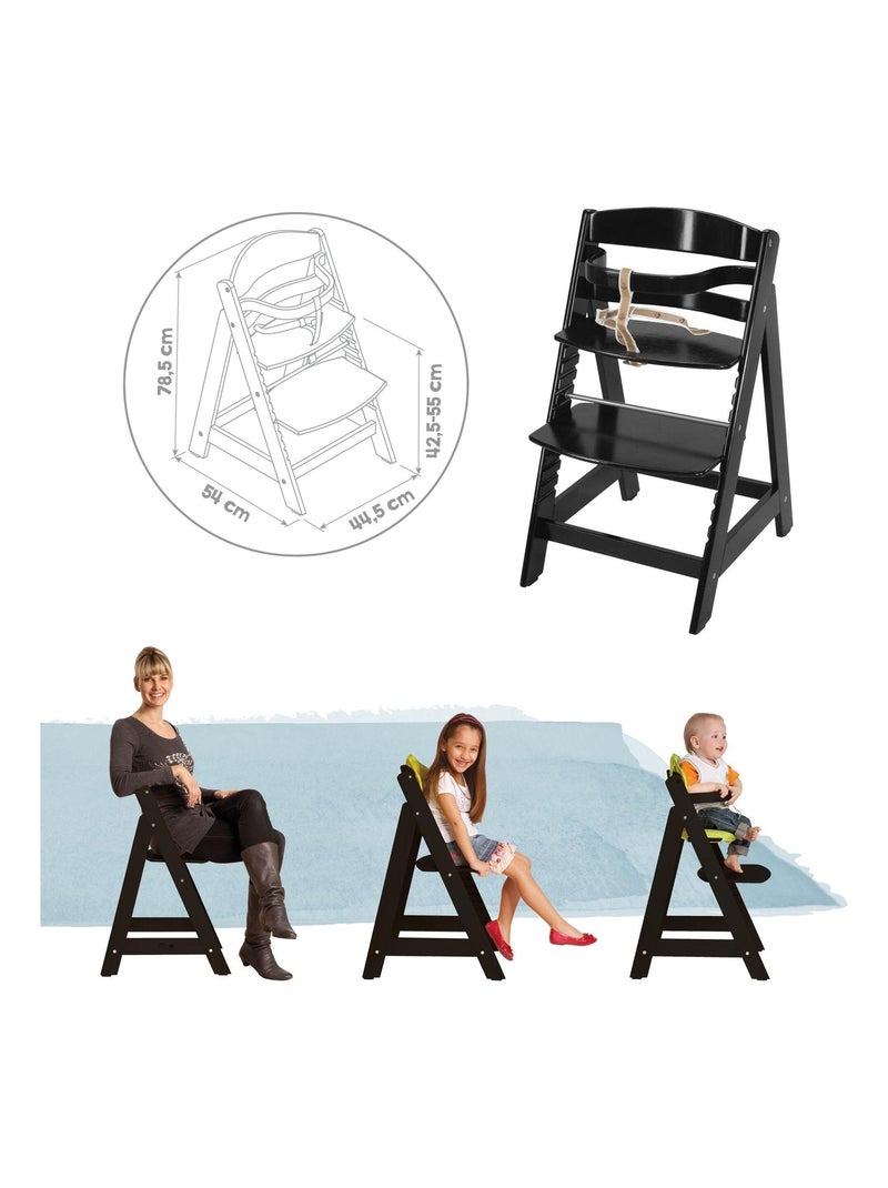Trona evolutiva en madera desde 6 meses hasta 70 kg - ROBA 'Sit Up III' Negro - Kiabi