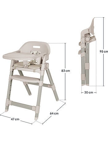 Trona evolutiva LIONELO Matt - Altura regulable - Plegado compacto - Hasta 110 kg