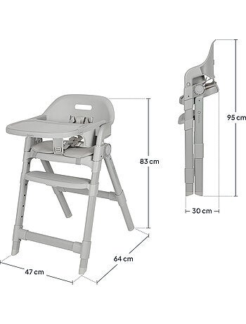 Trona evolutiva LIONELO Matt - Altura regulable - Plegado compacto - Hasta 110 kg
