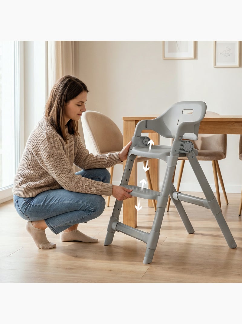 Trona evolutiva LIONELO Matt - Altura regulable - Plegado compacto - Hasta 110 kg Gris - Kiabi