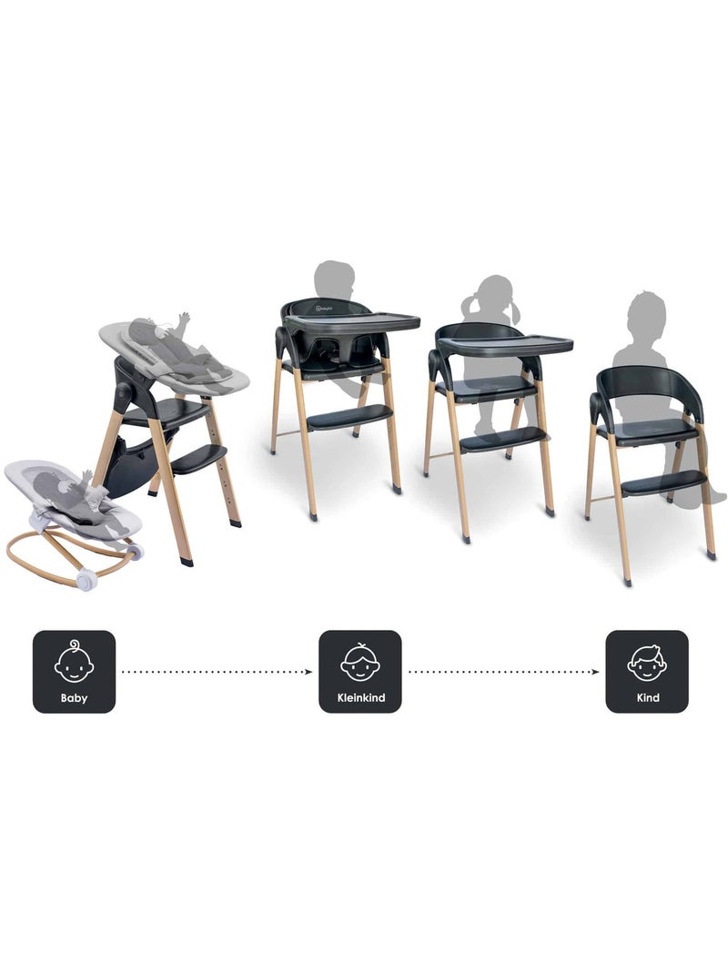 Trona Levels Newborn Set con reductor para recién nacido incluido - babyGo Negro - Kiabi