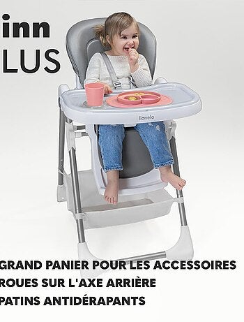 Trona LIONELO Linn - Altura ajustable - Ruedas - Cesta - Plegado compacto