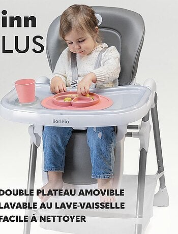 Trona LIONELO Linn - Altura ajustable - Ruedas - Cesta - Plegado compacto