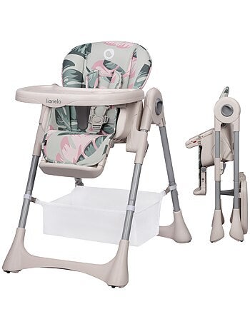 Trona LIONELO Zanna - Plegable - Con ruedas - Bandeja y reposapiés regulables