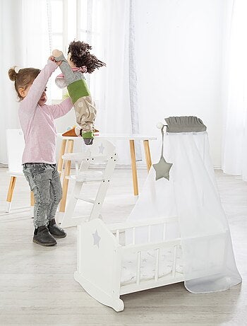 Trona para muñecas en madera maciza + cojín 'Stella' - ROBA