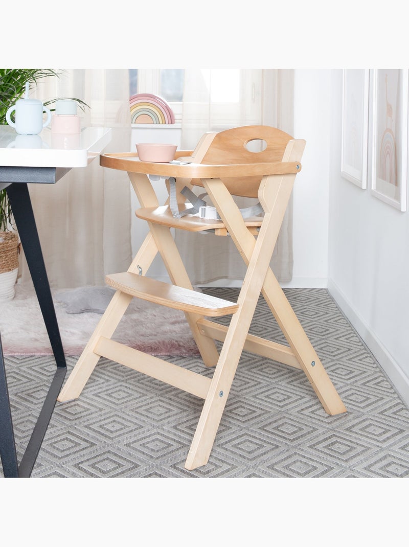 Trona plegable con bandeja extraíble 'Roba Fold Up Smart' Madera natural - Kiabi