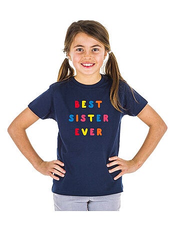 Tshirt infantil BEST SISTER EVER COLORÉE WAF