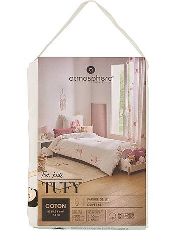 Tufy 140x200 cm juego de cama blanco con estampado de bailarina